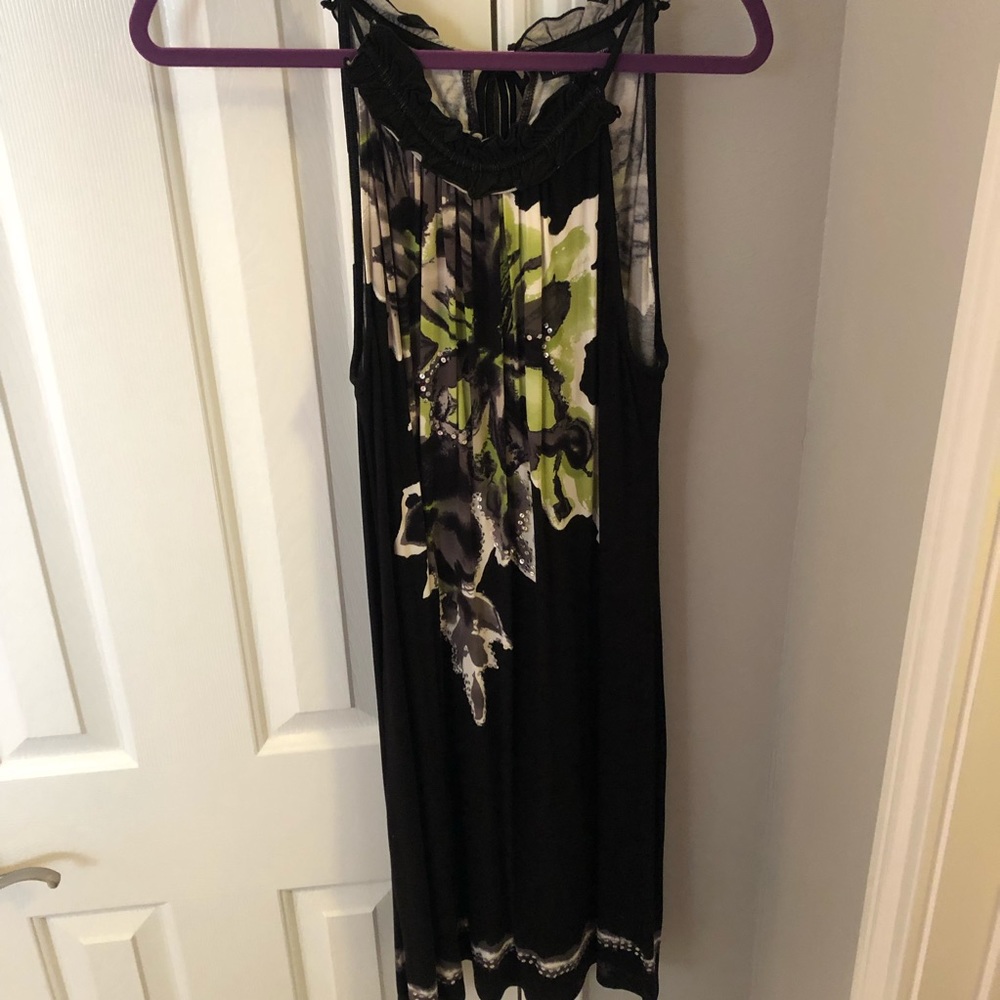 INC dress XL green black mini women